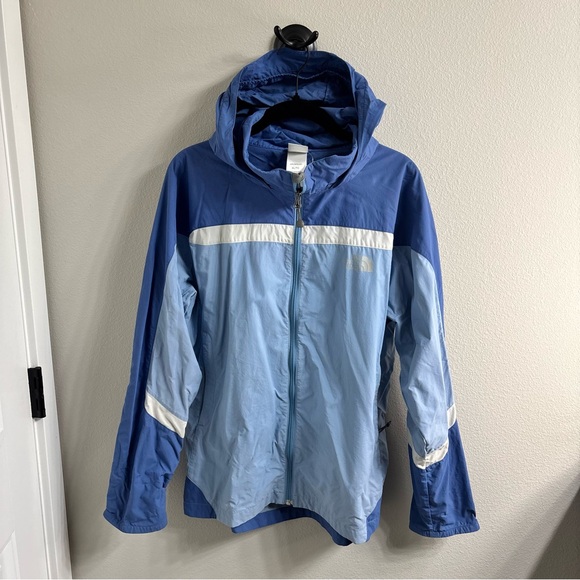 The North Face Hyvent Windbrecker Hooded Jacket Women’s S/Girls XL Blue Full Zip - Picture 1 of 9